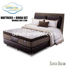 Mattress Divan Set Size 100 - Comforta Super Dream 100 Set  / Black